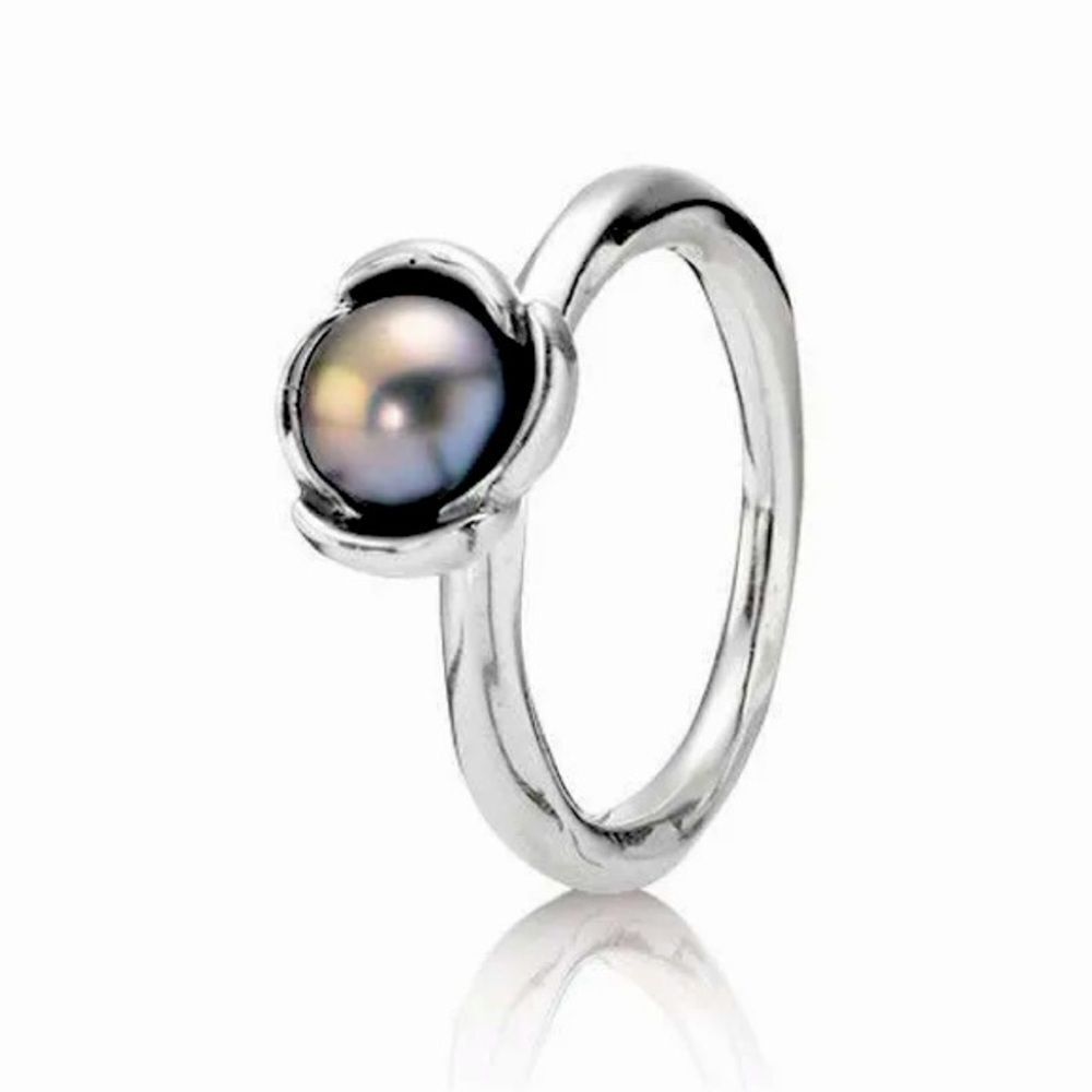 Authentic Pandora Grey Pearl My Wish Ring Retired Vintage Size 6